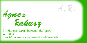 agnes rakusz business card